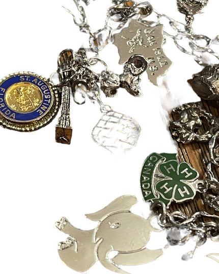 Vintage sterling silver  925 Charm bracelet 19 charms
