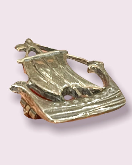 - Vintage Nordic sailing ship brooch sterling silver 925 European
