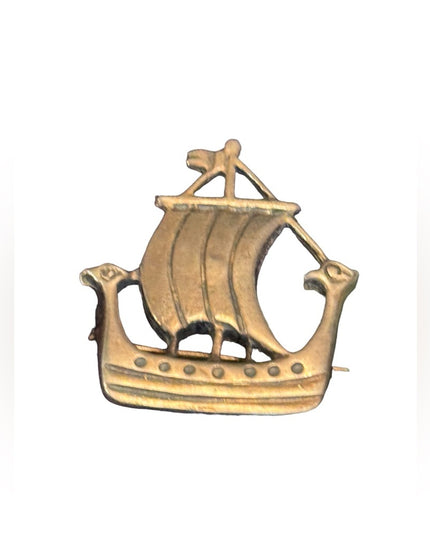 - Vintage Nordic sailing ship brooch sterling silver 925 European