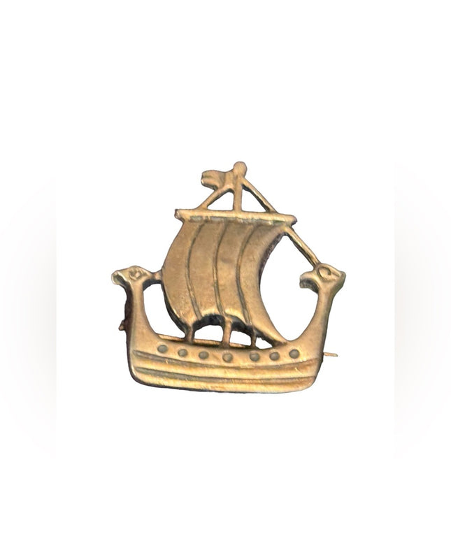 - Vintage Nordic sailing ship brooch sterling silver 925 European