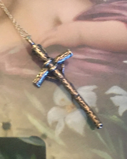 Antique lovely Catholic Italy Crucifix cross Jesus Sterling silver 2” pendant