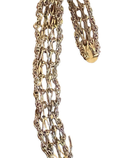 Vintage rhodium plated fancy link charm bracelet JEM Sterling silver 925