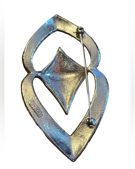 Vintage M Lent Silver finish modernist unique brooch