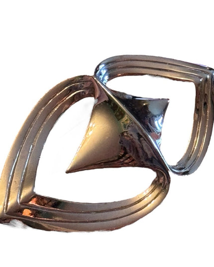 Vintage M Lent Silver finish modernist unique brooch