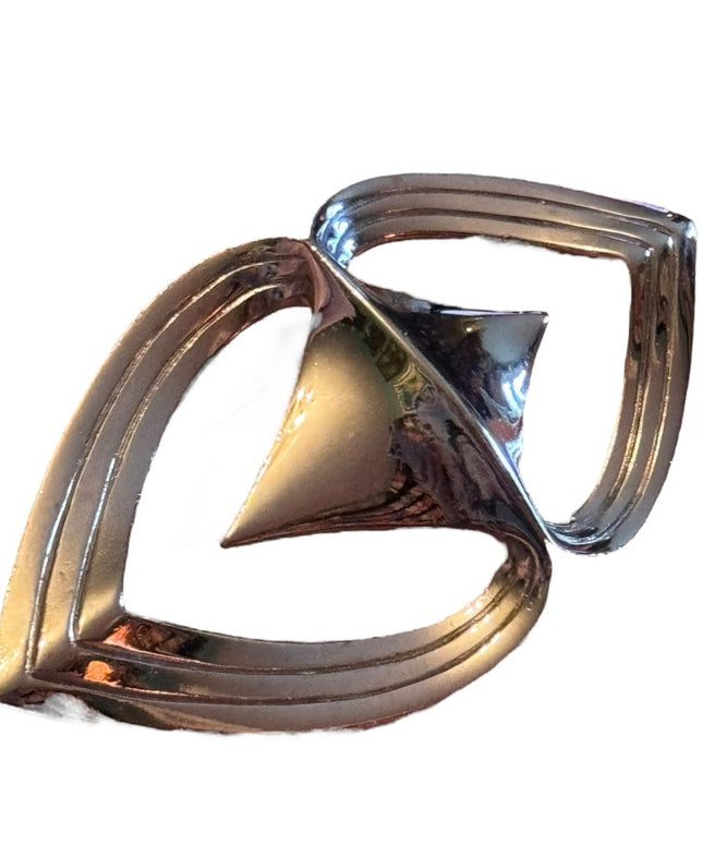 Vintage M Lent Silver finish modernist unique brooch