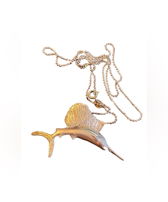 Sterling ailver 925 Sword fish 925 pendant necklace