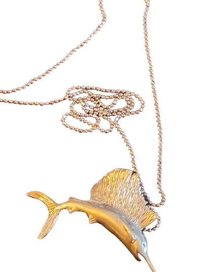 Sterling ailver 925 Sword fish 925 pendant necklace