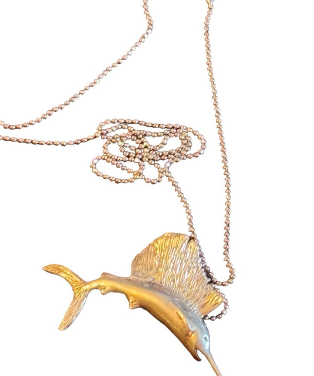 Sterling ailver 925 Sword fish 925 pendant necklace