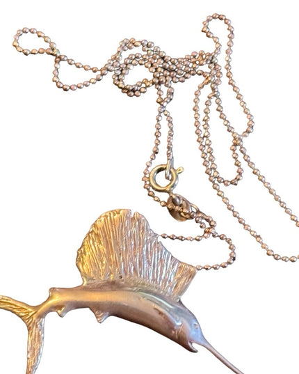 Sterling ailver 925 Sword fish 925 pendant necklace
