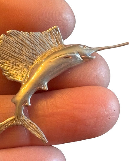 Sterling ailver 925 Sword fish 925 pendant necklace