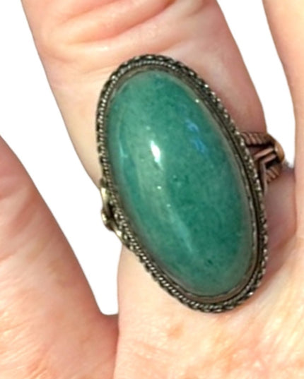 Sterling silver Jadite Adjustable ring Thai