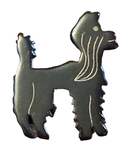 Little black bakelite afghan dog brooch