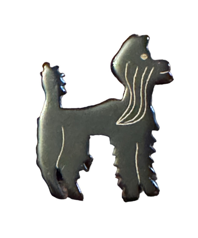 Little black bakelite afghan dog brooch