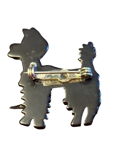 Little black bakelite afghan dog brooch