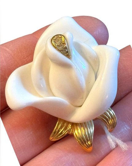KJL Cream roses flower necklace or bracelet pendant