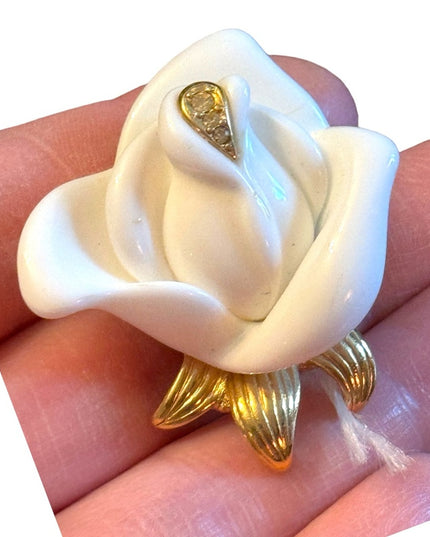 KJL Cream roses flower necklace or bracelet pendant
