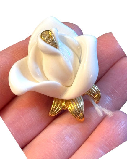KJL Cream roses flower necklace or bracelet pendant