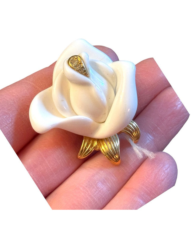 KJL Cream roses flower necklace or bracelet pendant