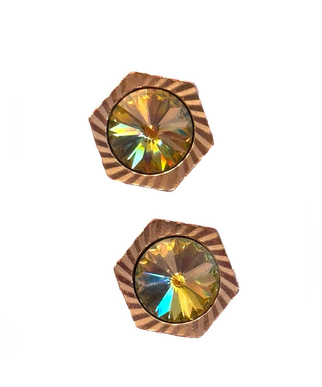 Vintage chunky large glass mens fancy cufflinks