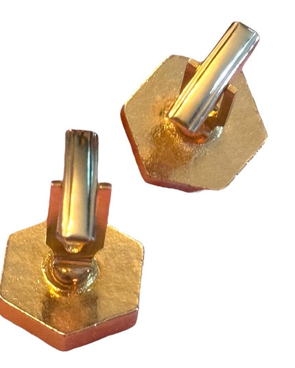 Vintage chunky large glass mens fancy cufflinks