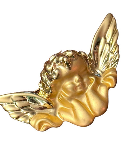 Vintsge 1980s brushed gold plt Raphaels angels fabcy brooch