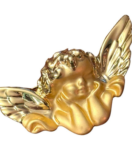 Vintsge 1980s brushed gold plt Raphaels angels fabcy brooch