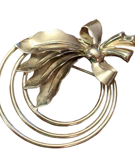 Vintage sterling silver 925 Boyd Bond bow fancy brooch