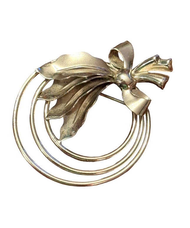 Vintage sterling silver 925 Boyd Bond bow fancy brooch