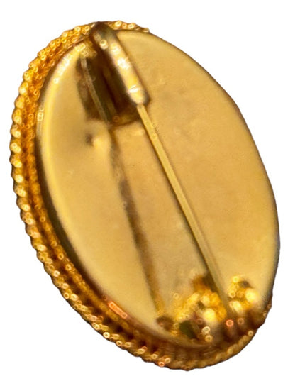 Vintage Italy Italian Glass mosaic flowers gold finish brooch