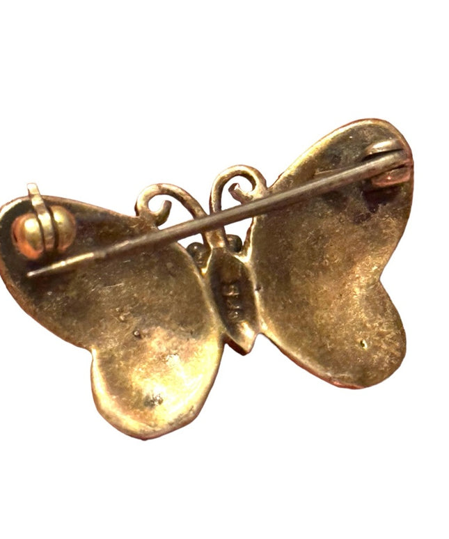 Lovely small sterling silver 925 marcasite butterfly brooch