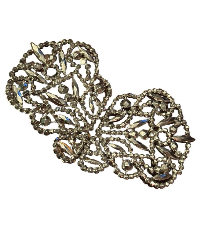 Antique France Victorian ornate Steel Cut 1800s  Haute Couture Belt Buckle set