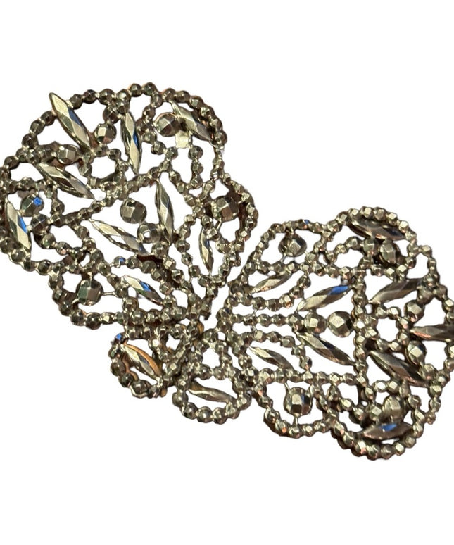 Antique France Victorian ornate Steel Cut 1800s  Haute Couture Belt Buckle set