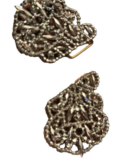 Antique France Victorian ornate Steel Cut 1800s  Haute Couture Belt Buckle set
