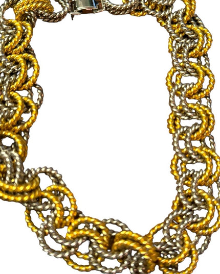 Vintage aubstancial gold and silver chunky link GW necklace