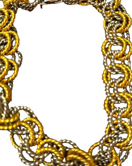 Vintage aubstancial gold and silver chunky link GW necklace