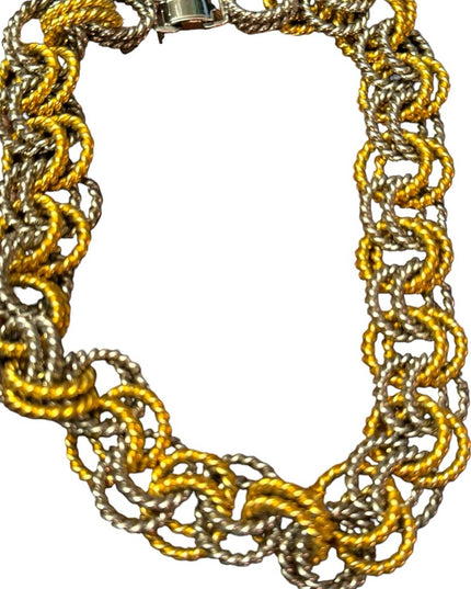 Vintage aubstancial gold and silver chunky link GW necklace