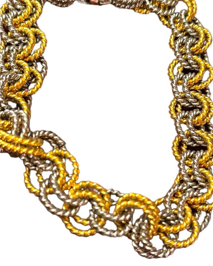 Vintage aubstancial gold and silver chunky link GW necklace