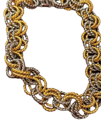Vintage aubstancial gold and silver chunky link GW necklace
