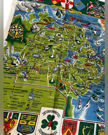 Vintage mid century pure Irish Linen LN Northern Ireland tea towel