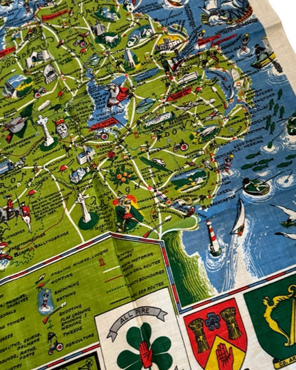 Vintage mid century pure Irish Linen LN Northern Ireland tea towel