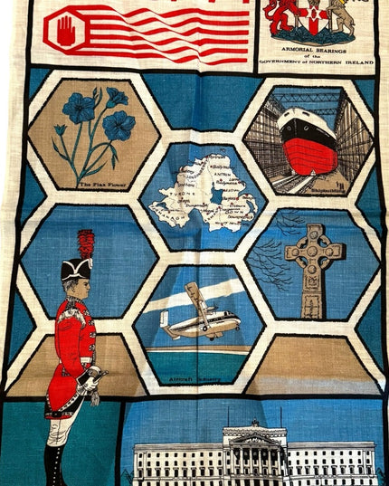 Vintage Ulster 71 Ireland Linen tea towel Northern Irish