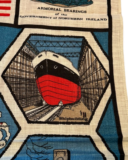 Vintage Ulster 71 Ireland Linen tea towel Northern Irish
