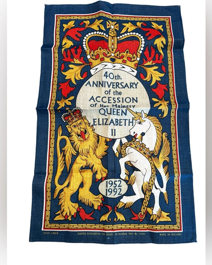 New Old Stock “ULSTER Weavers” Queen Elizabeth’s "Gold Jubilee" Tea Towel