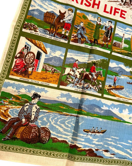 Mid century irish Life Tea towel 20x30”