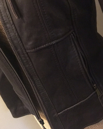 Brown Michael Kors leather moto Jacket VG