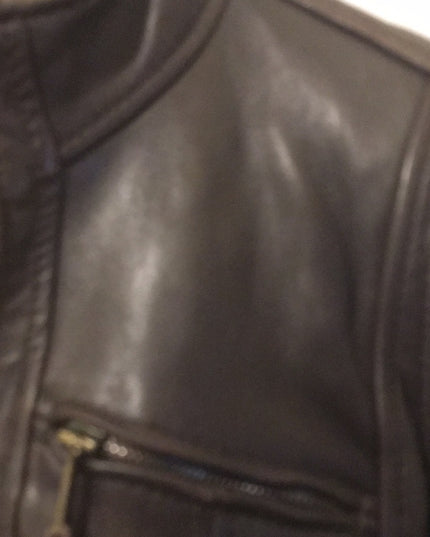 Brown Michael Kors leather moto Jacket VG