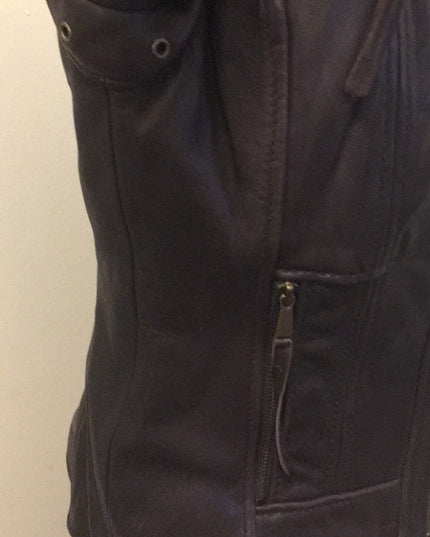 Brown Michael Kors leather moto Jacket VG