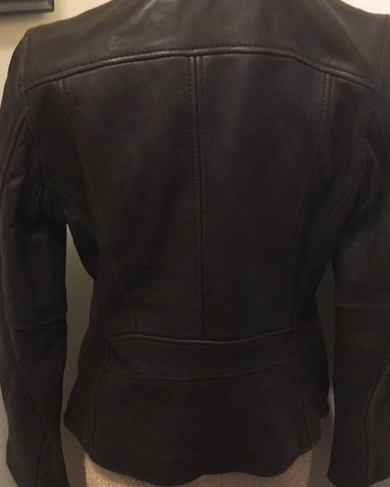 Brown Michael Kors leather moto Jacket VG