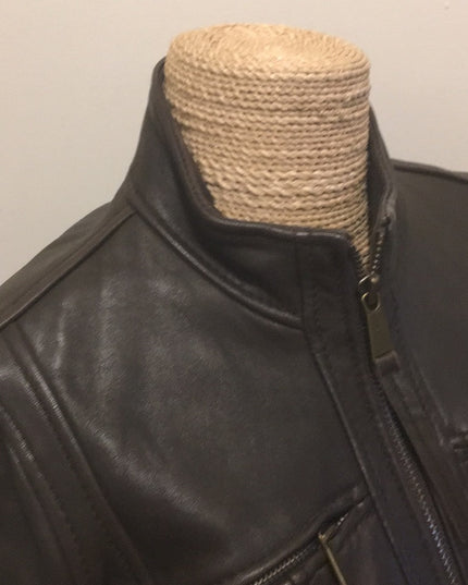 Brown Michael Kors leather moto Jacket VG