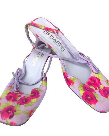 JB Martin Paris Vintage purple pink flowers heels
